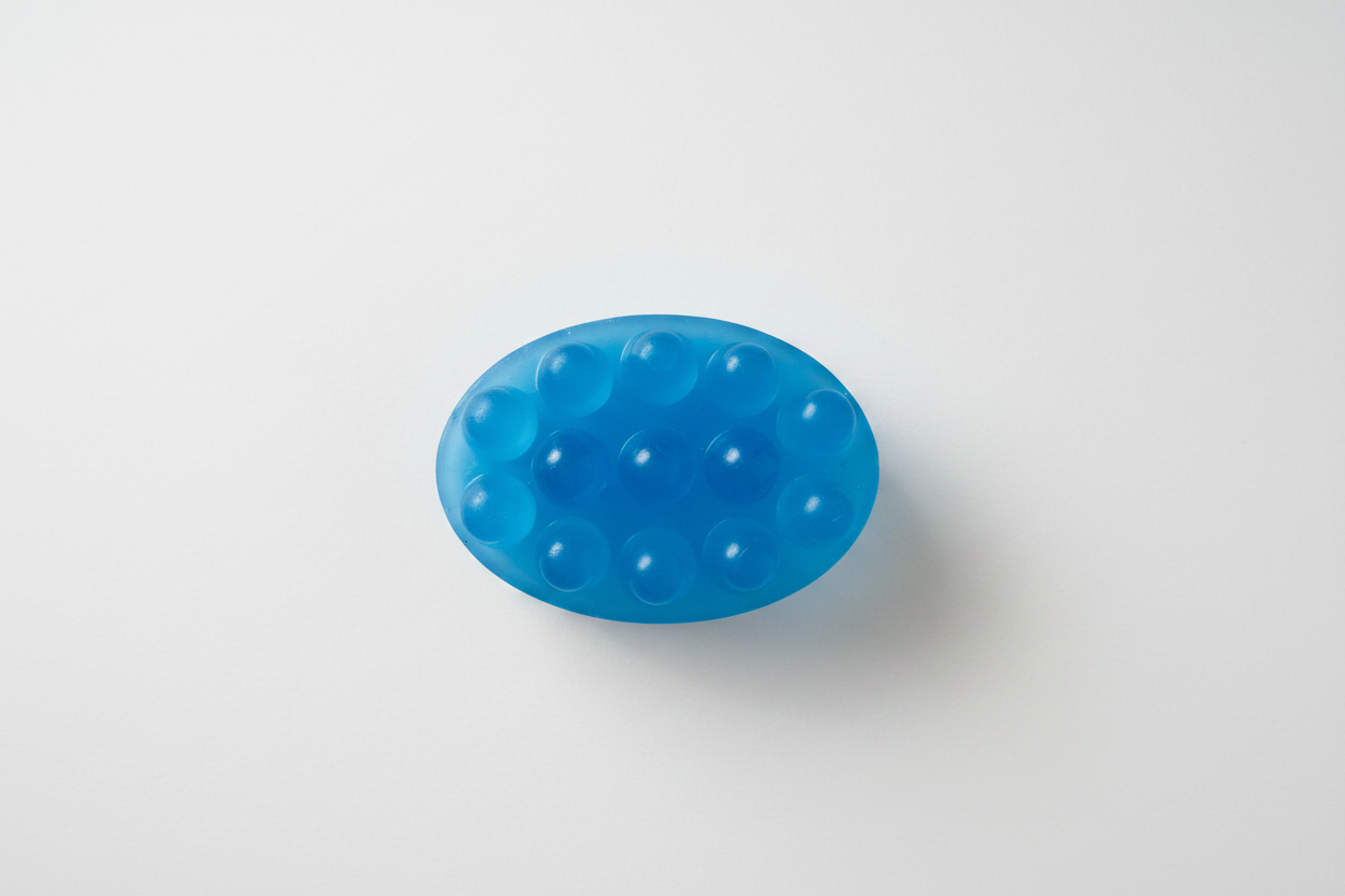 Blue Soap Off-White Background