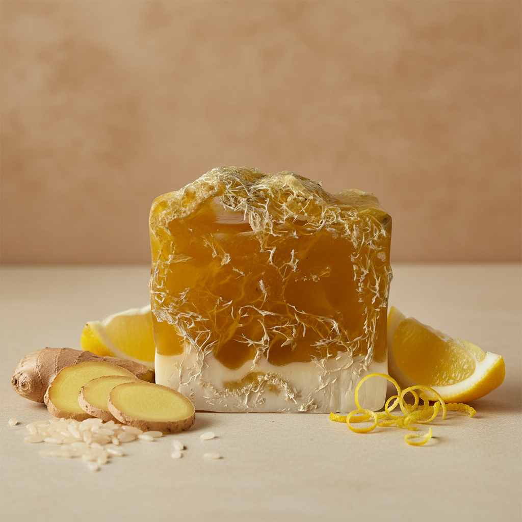 Ginger Rice Lemon Loofah Soap