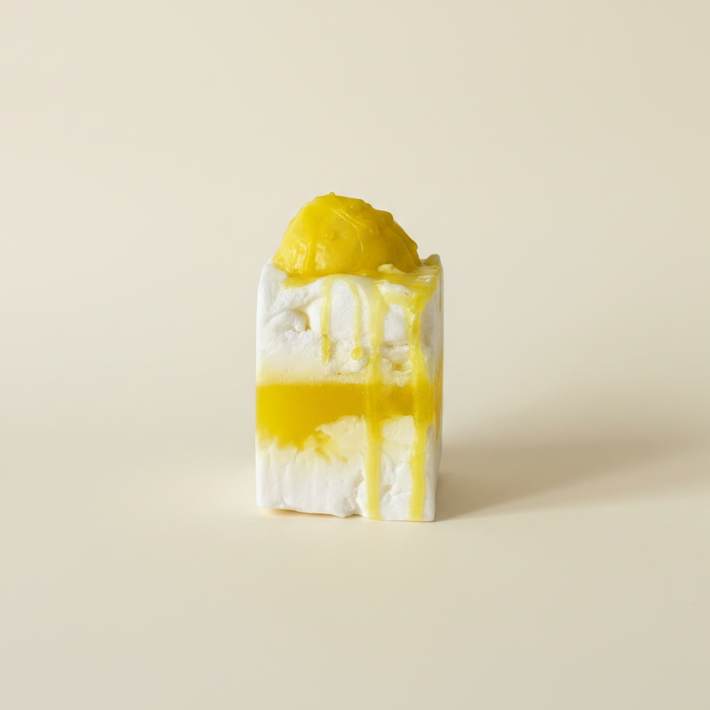Lemon Cake Soap - Side View Off White
